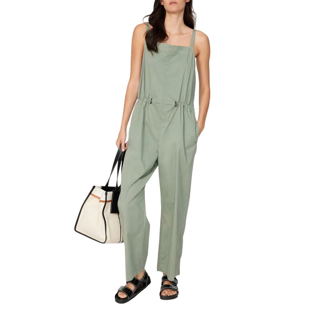 Pistola Olive Green Overall Jumpsuit SMALL Cotton Relaxed Vacation Designer $148